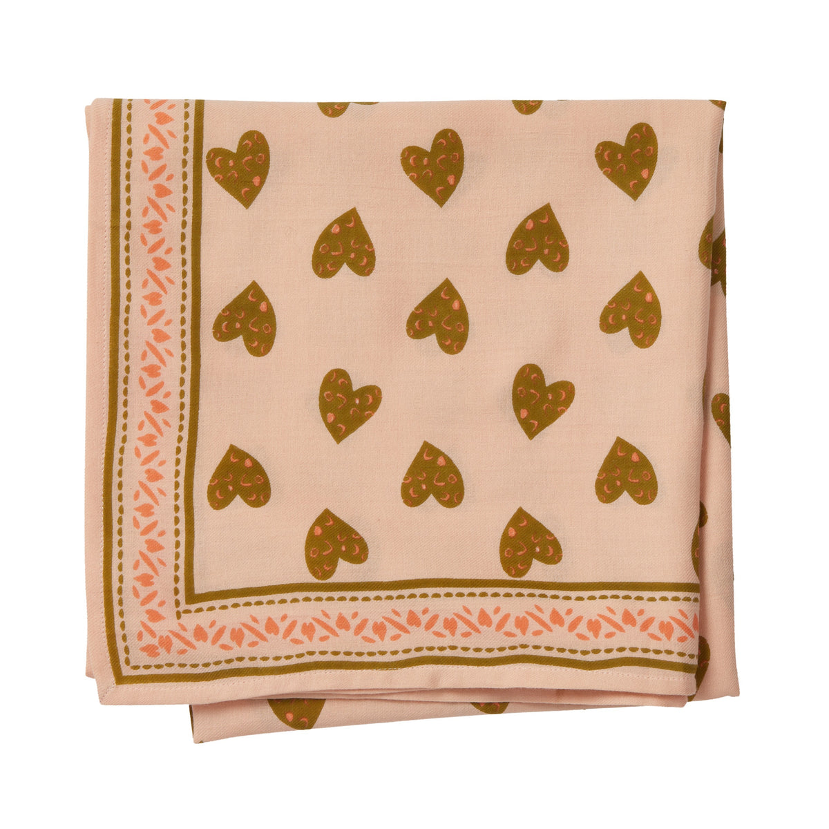 Grand Foulard Indien Cœur Sauvage Rose - Bonheur du Jour