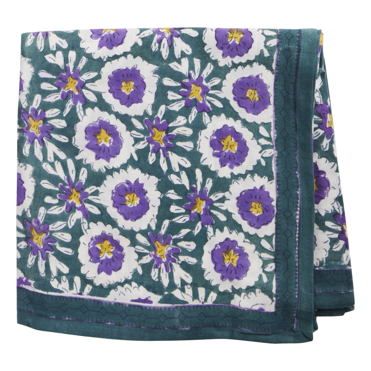 Grand Foulard Indien Margote Vert Sapin - Bonheur du Jour