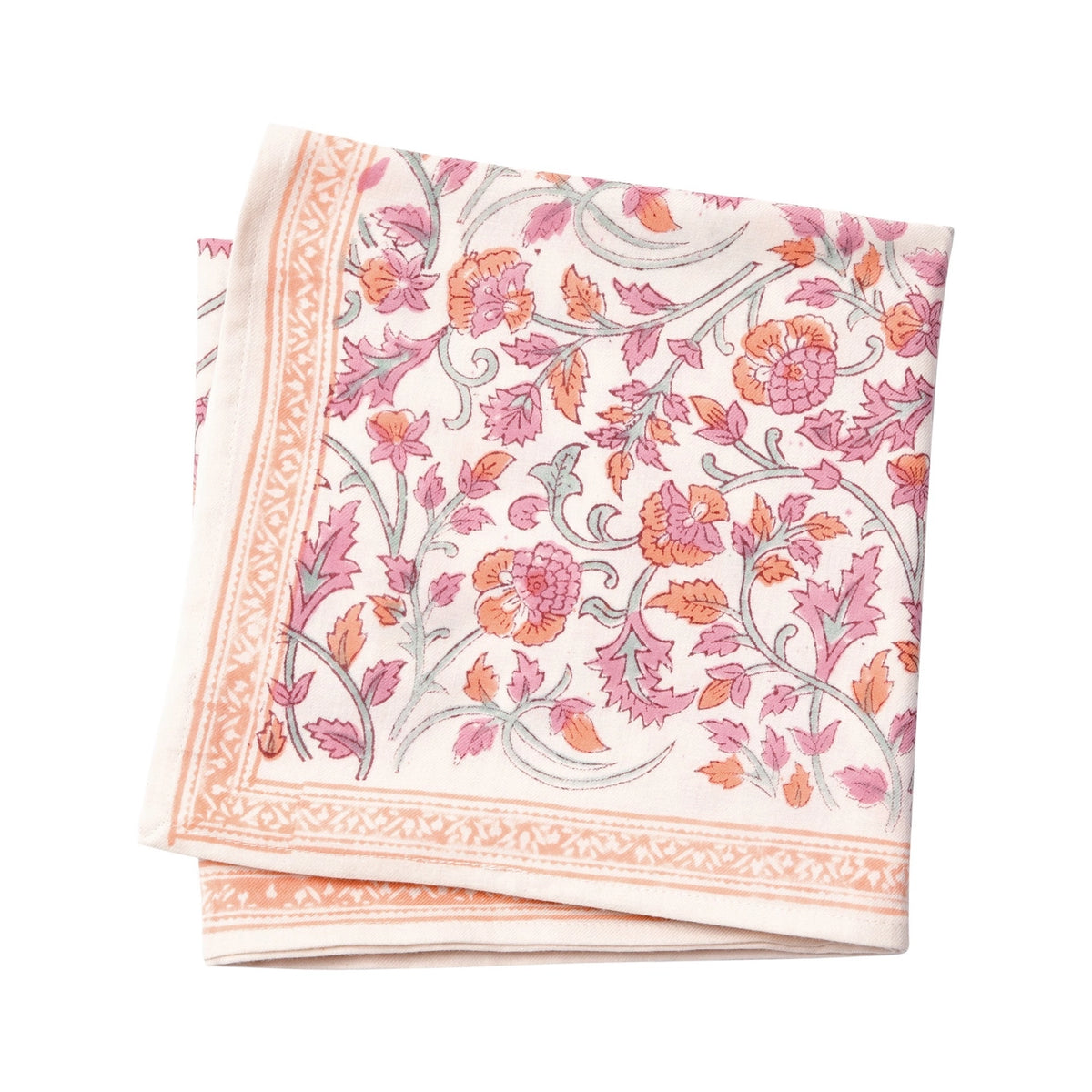 Petit Foulard Indien Papaya - Bonheur du Jour