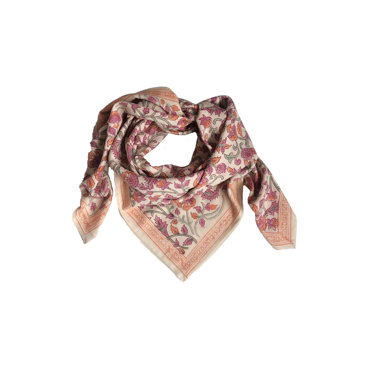 Petit Foulard Indien Papaya - Bonheur du Jour