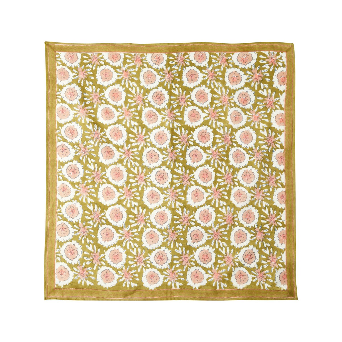 Grand Foulard Indien Margote Olive - Bonheur du Jour