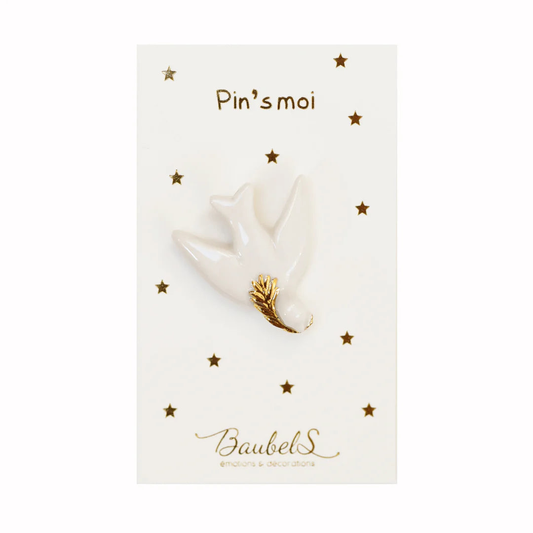 Pin's en Porcelaine Colombe - Baubels